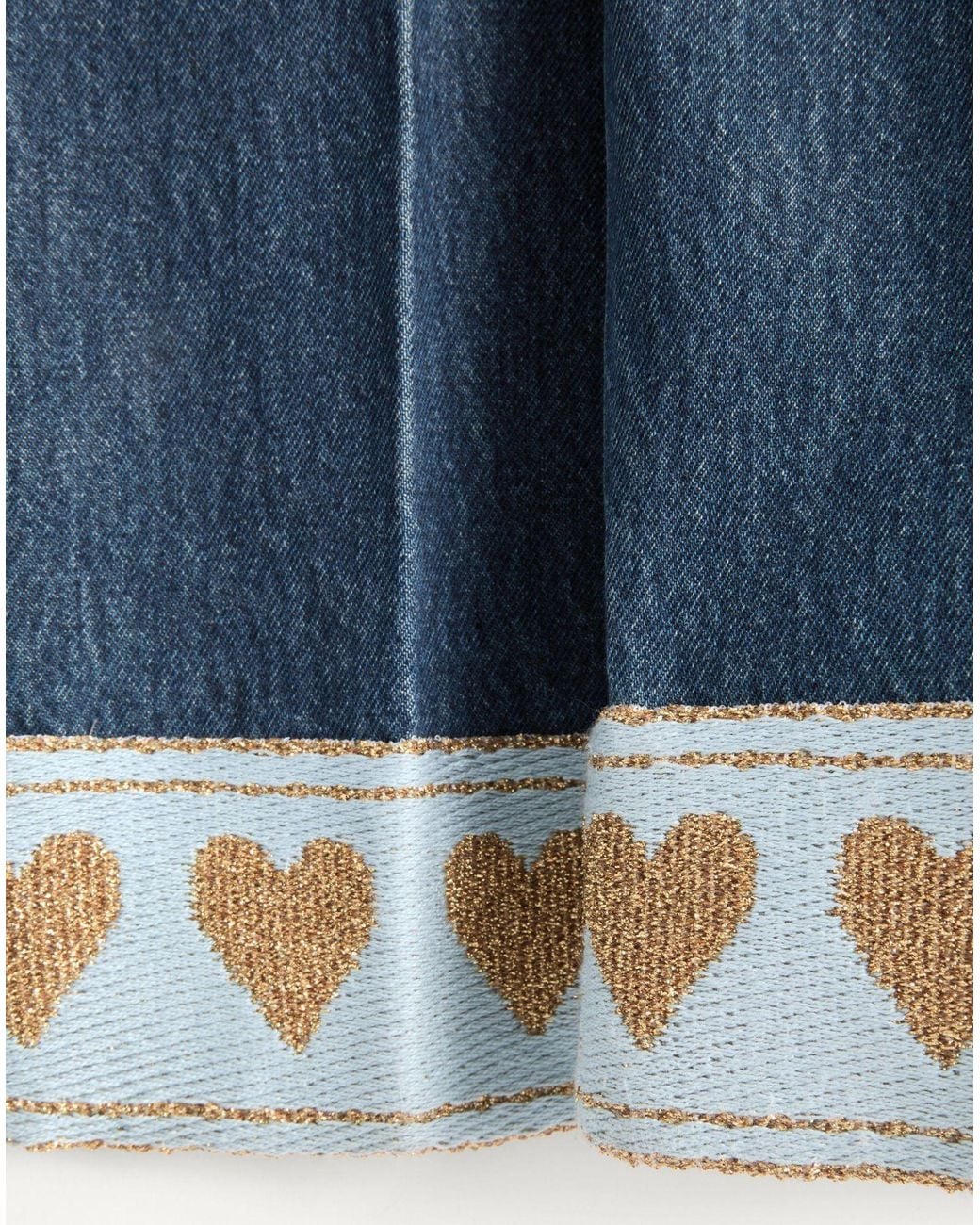 Valentino Blue Heart Motif High Waist Jeans