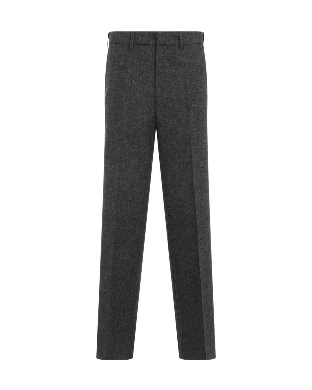 Miu Miu Gray Logo-Patch Trousers