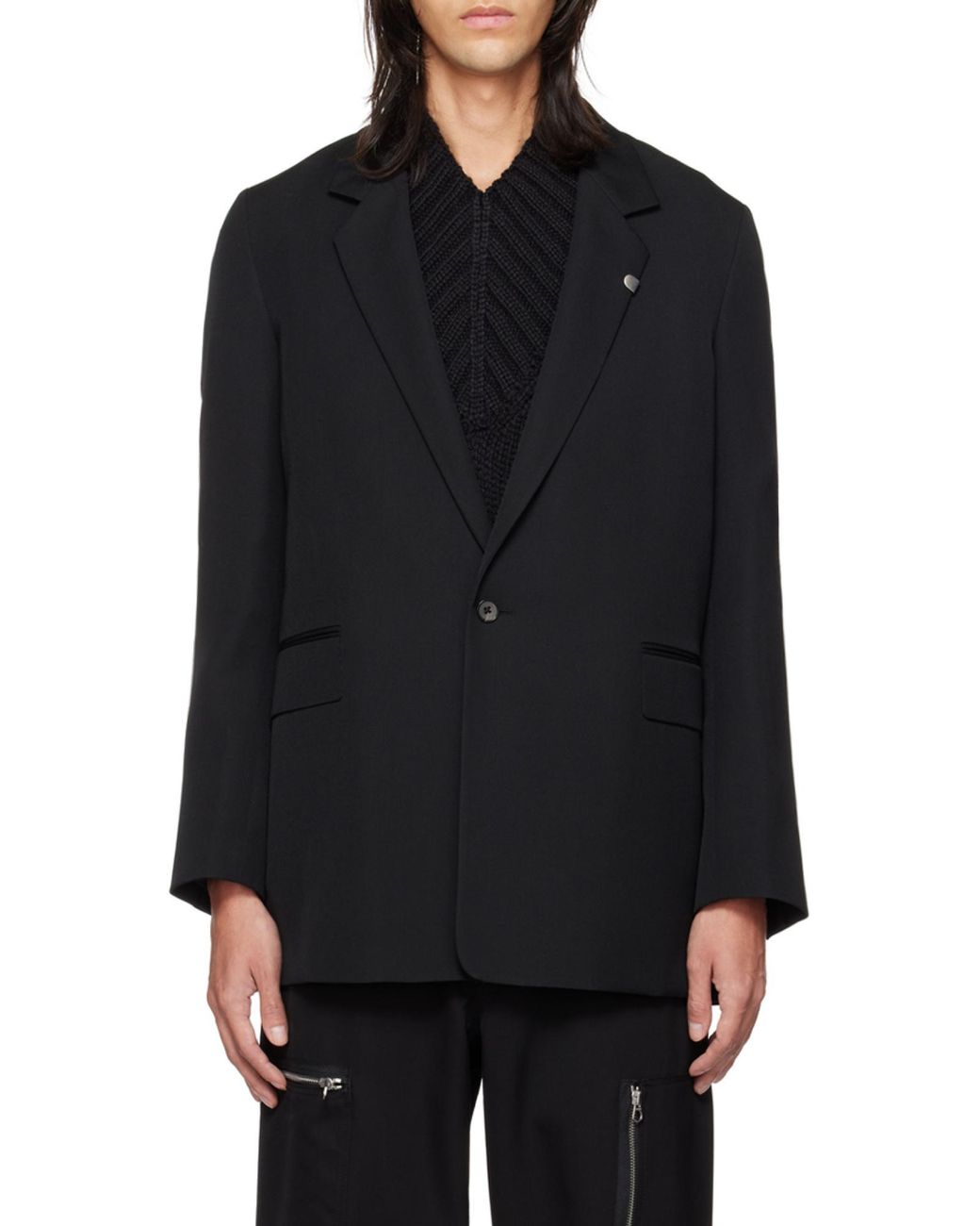 Jil Sander Blue Single-Breasted Tailored Blazer for men