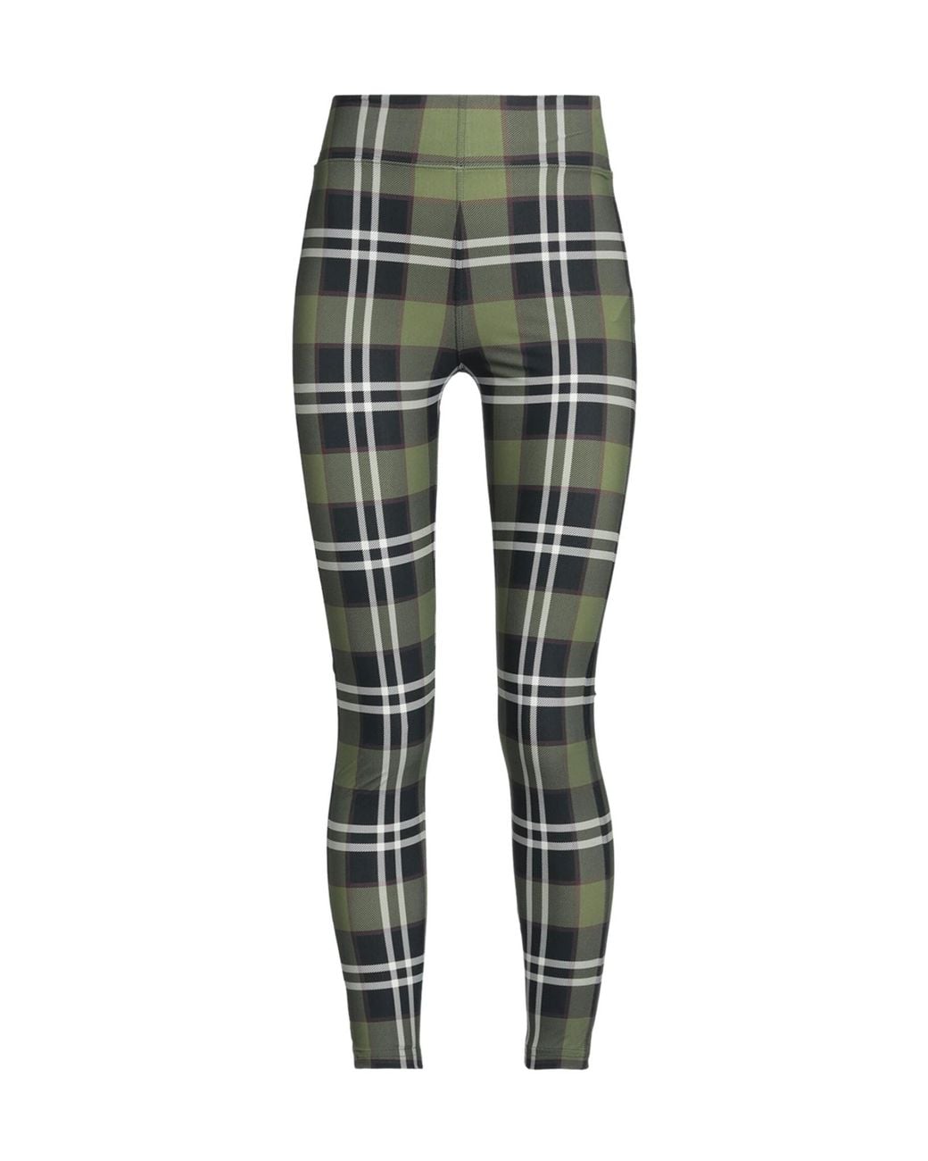 Burberry Green Plaid Stretch Pants