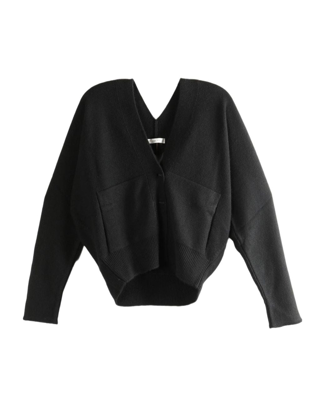 The Row Black Pocket V-Neck Cardigan