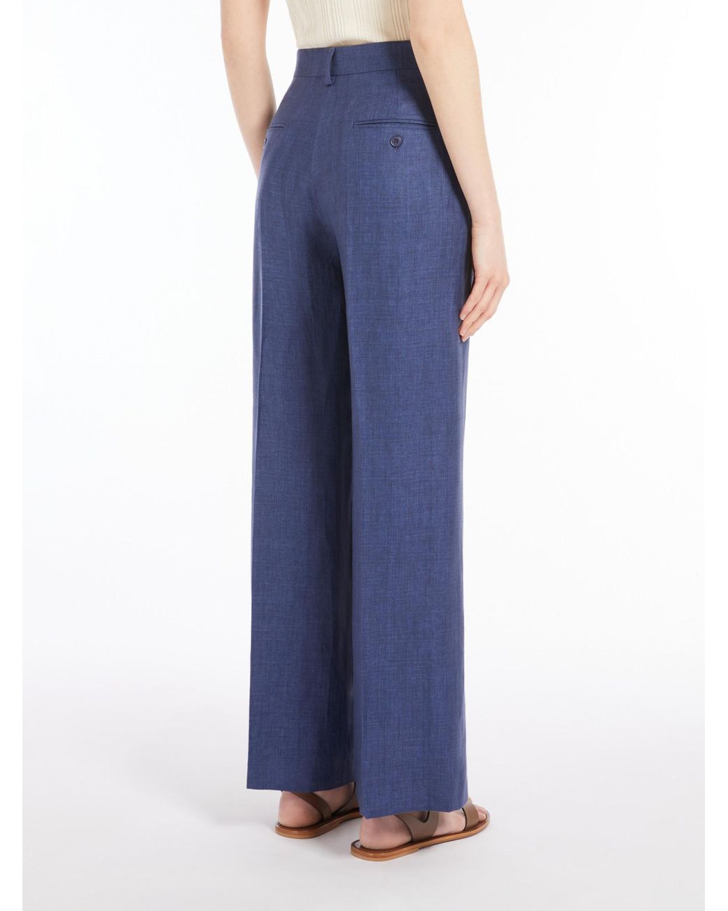 Weekend by Maxmara Blue Maliziz Straight Leg Pants