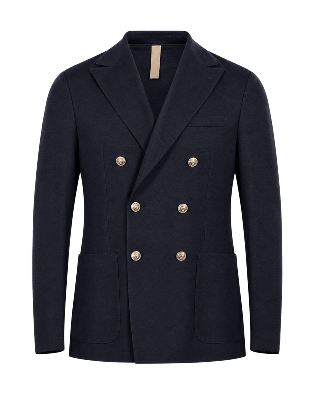 Eleventy Blue Double-Breasted Peak-Lapel Jacket for men