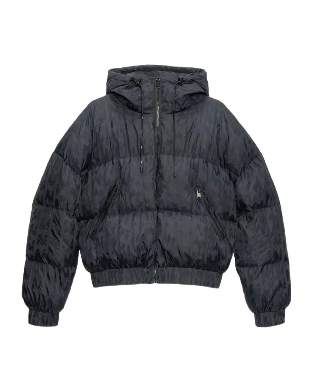 MSGM Blue Zip-Up Puffer Jacket