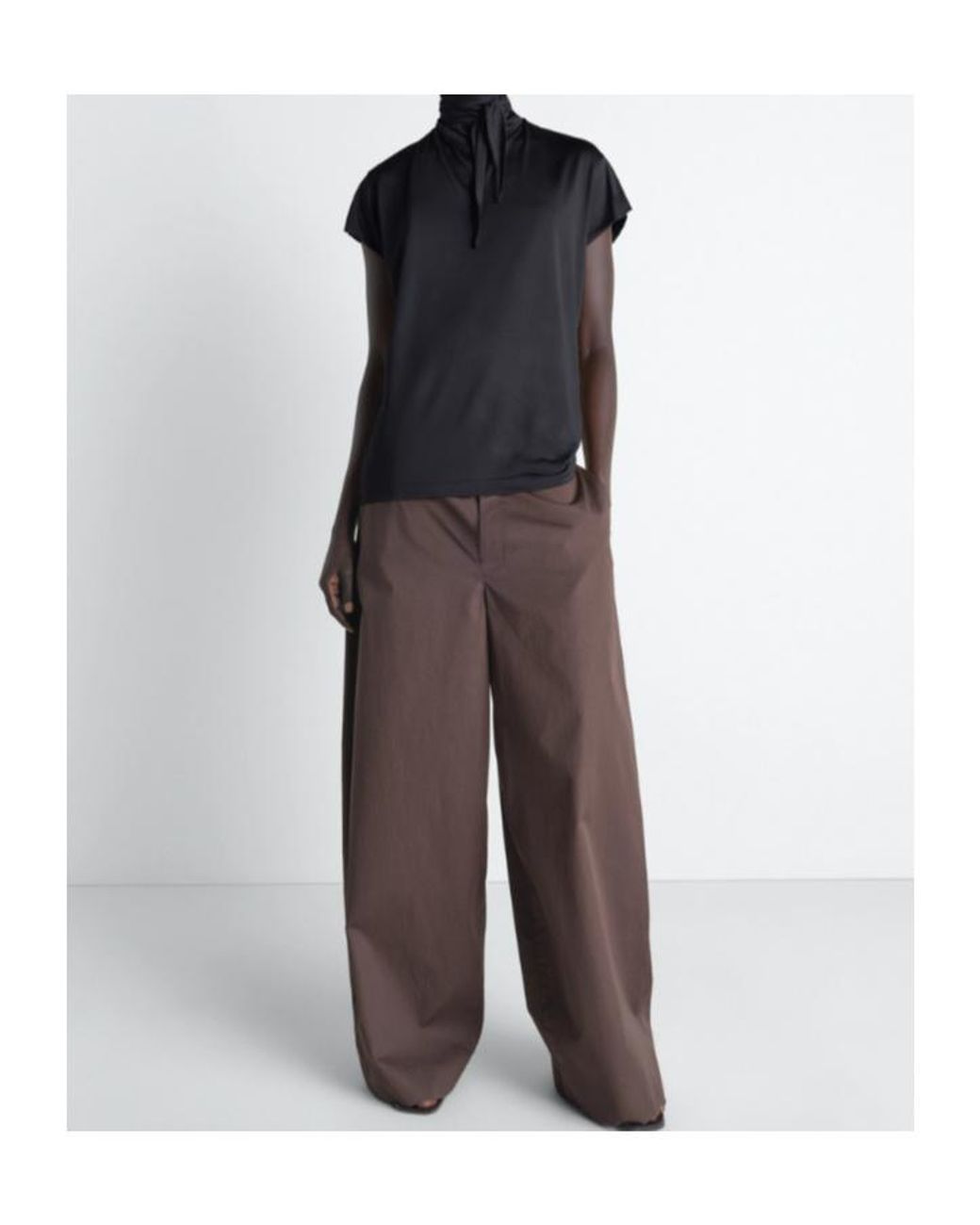 Lemaire Black Short Sleeve Foulard Top