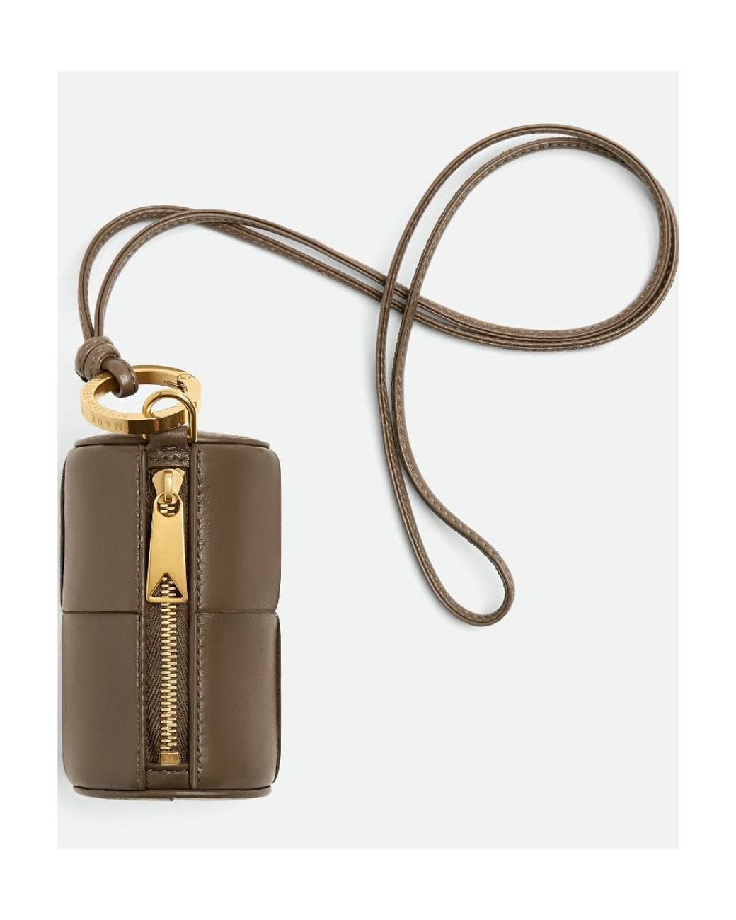 Bottega Veneta Brown Woven Zip Coin Purse