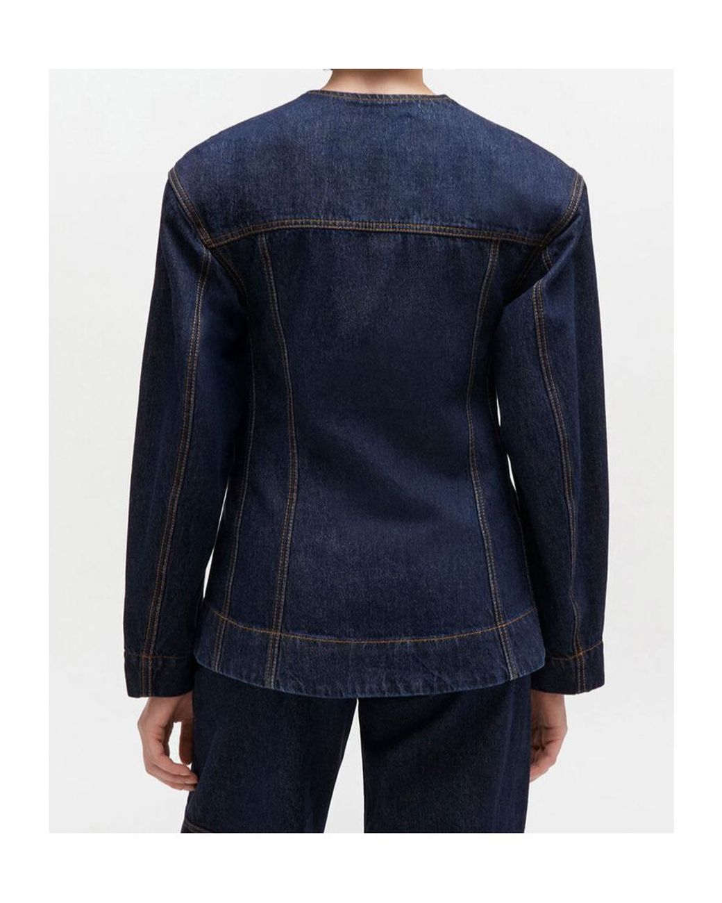 Ganni Blue Long-Sleeved Denim Jacket