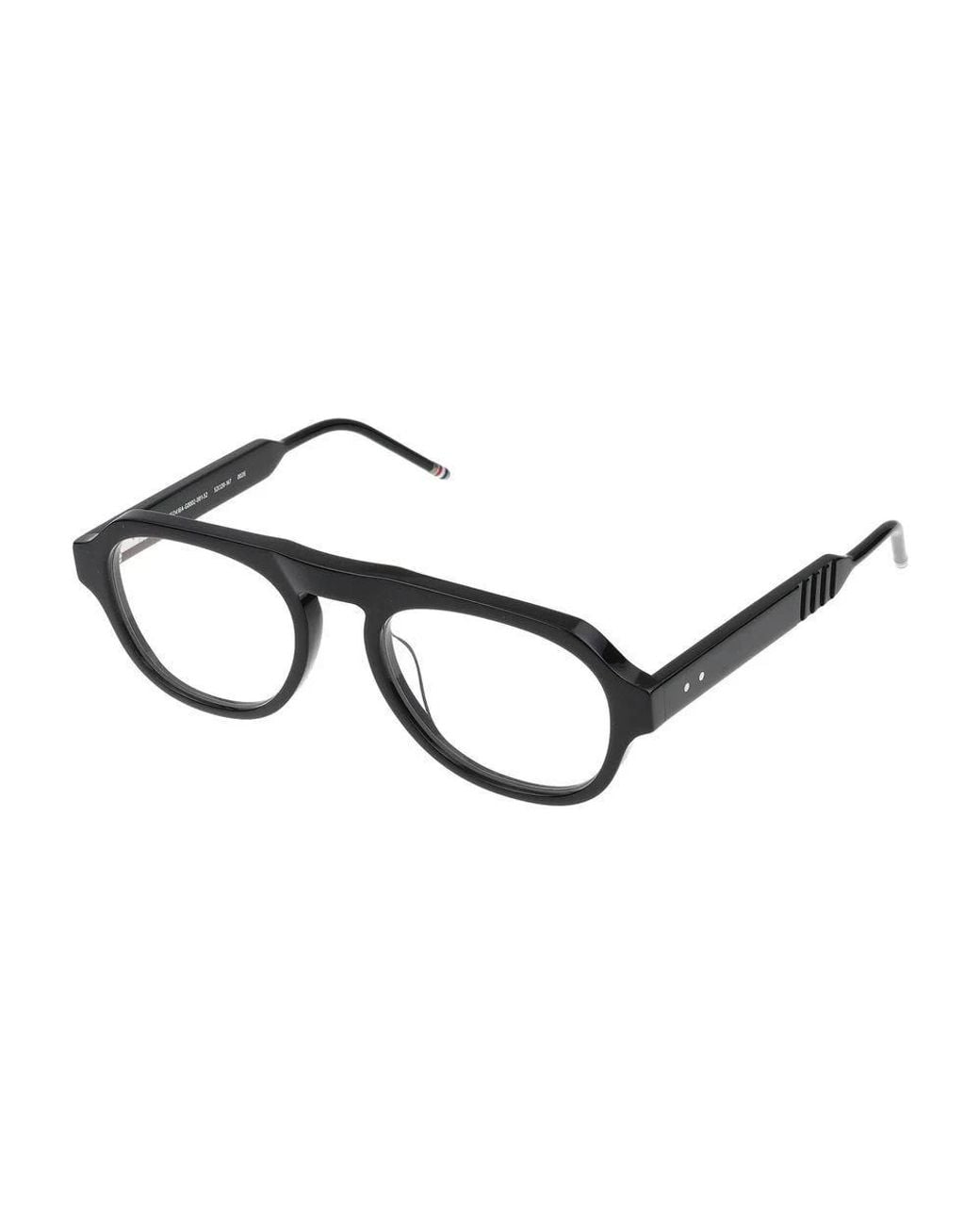 Thom Browne White Eyewear Aviator Frame Glasses