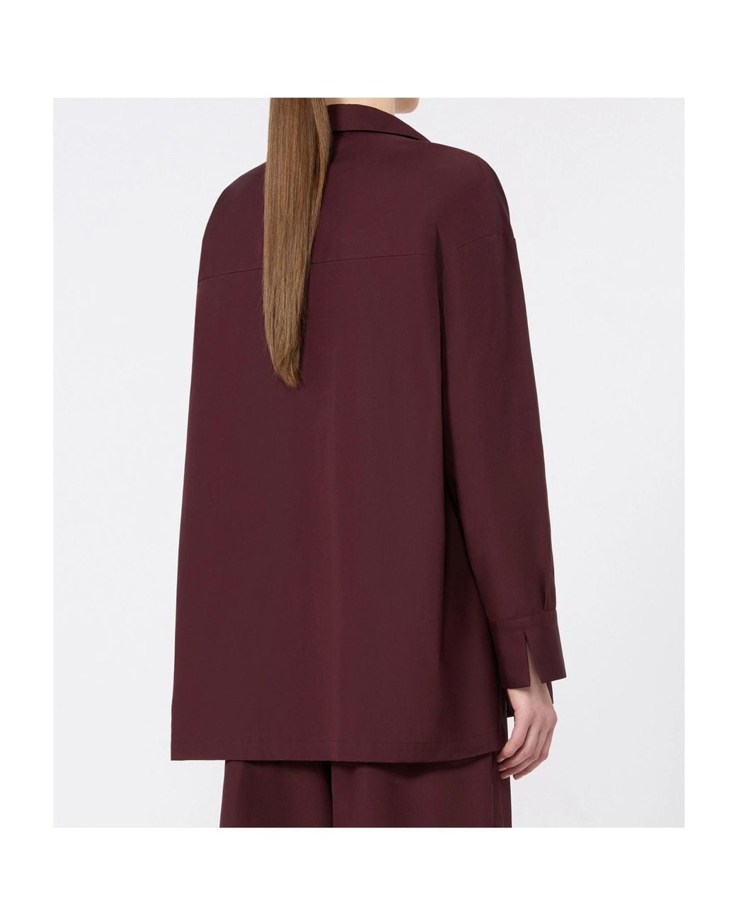 Max Mara Purple Cotton Poplin Blouse