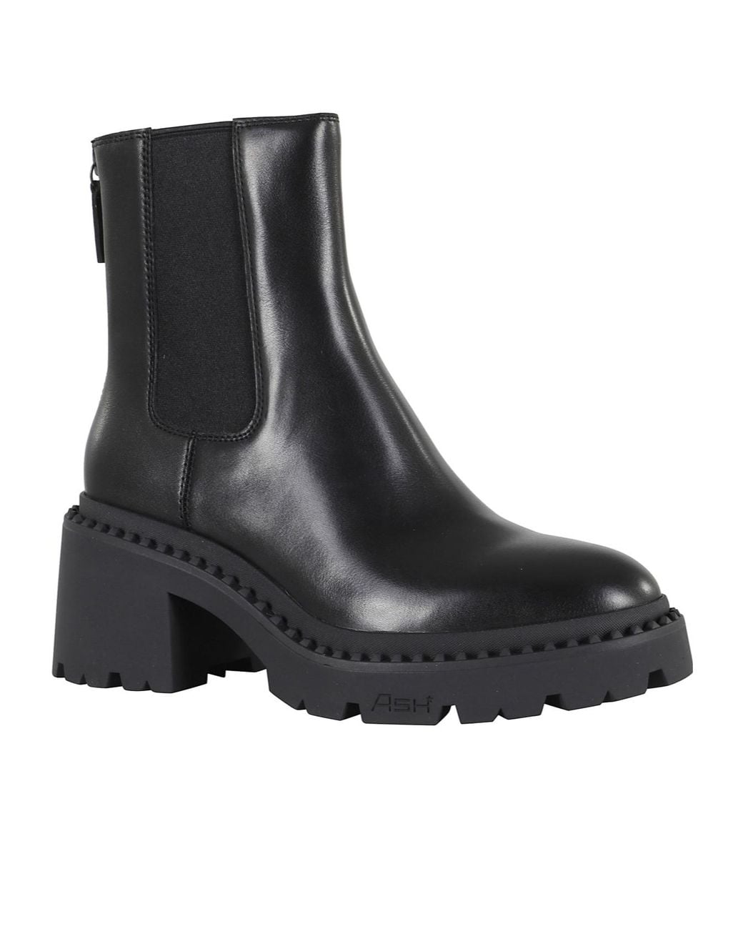 Ash Black Round-Toed Ankle Boots
