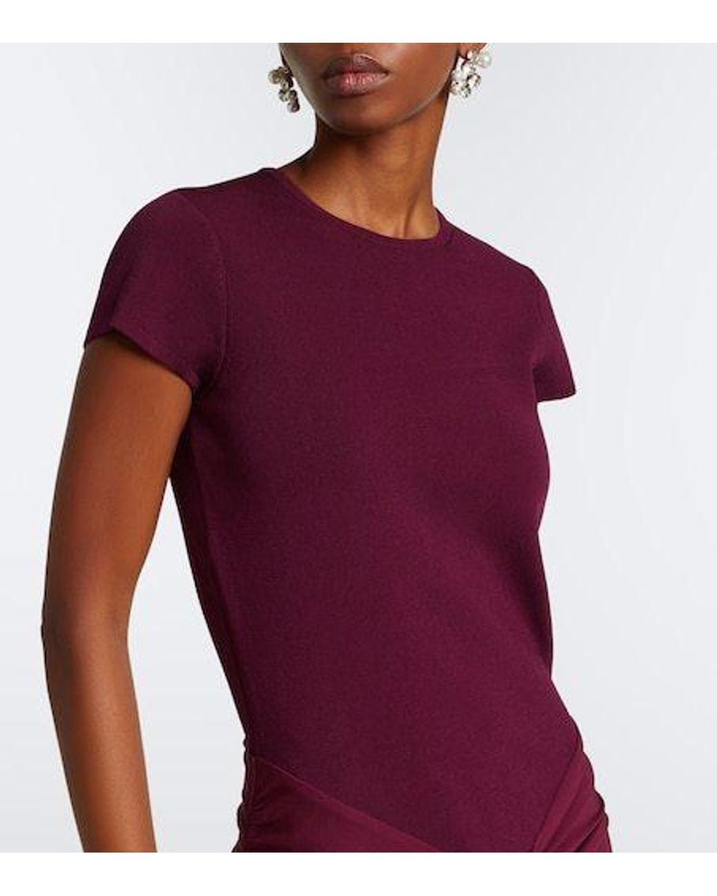 Jonathan Simkhai Purple Draped Jersey Gown