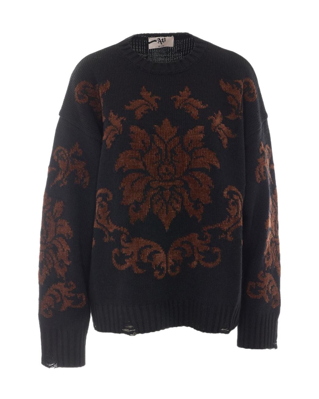Aniye By Black Tulan Jacquard Knitted Sweater