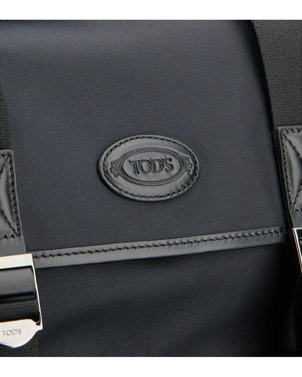 Tod's Black Drawstring Flap Backpack for men