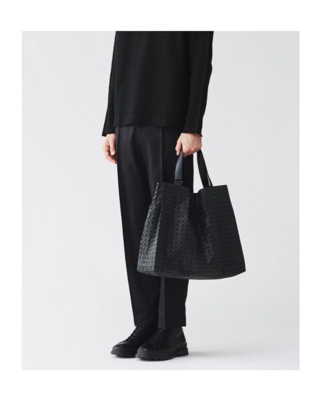 Issey Miyake Black Top Handle Tote Bag for men