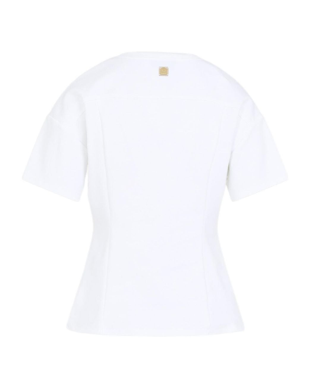 Elisabetta Franchi White Buttoned Top