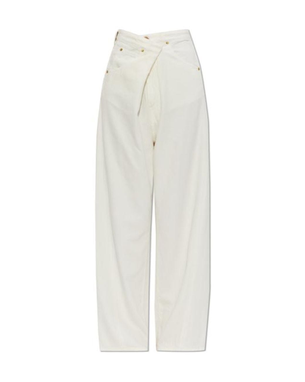 DARKPARK White Ines Fold Over Jeans