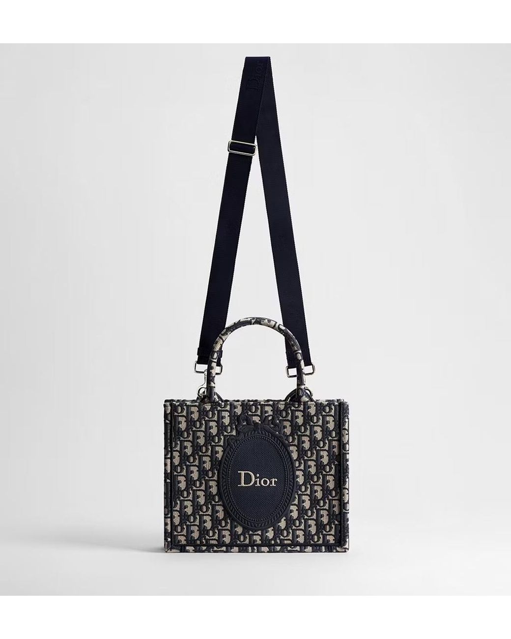 Dior Black Small Book Tote With Strap