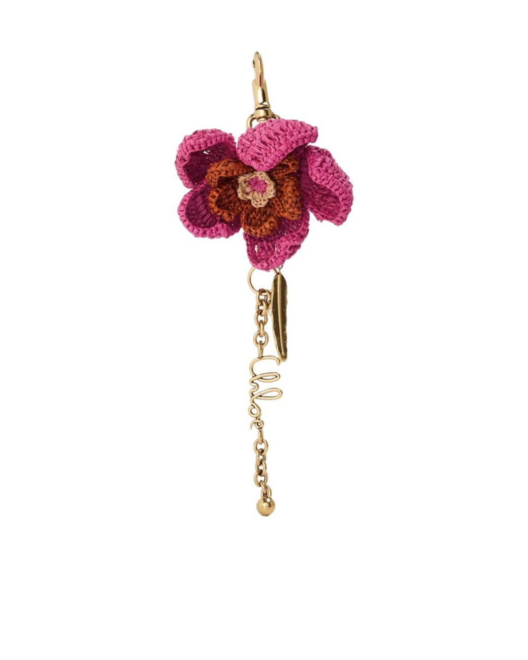 Chloé Red Flower Chain Keyring