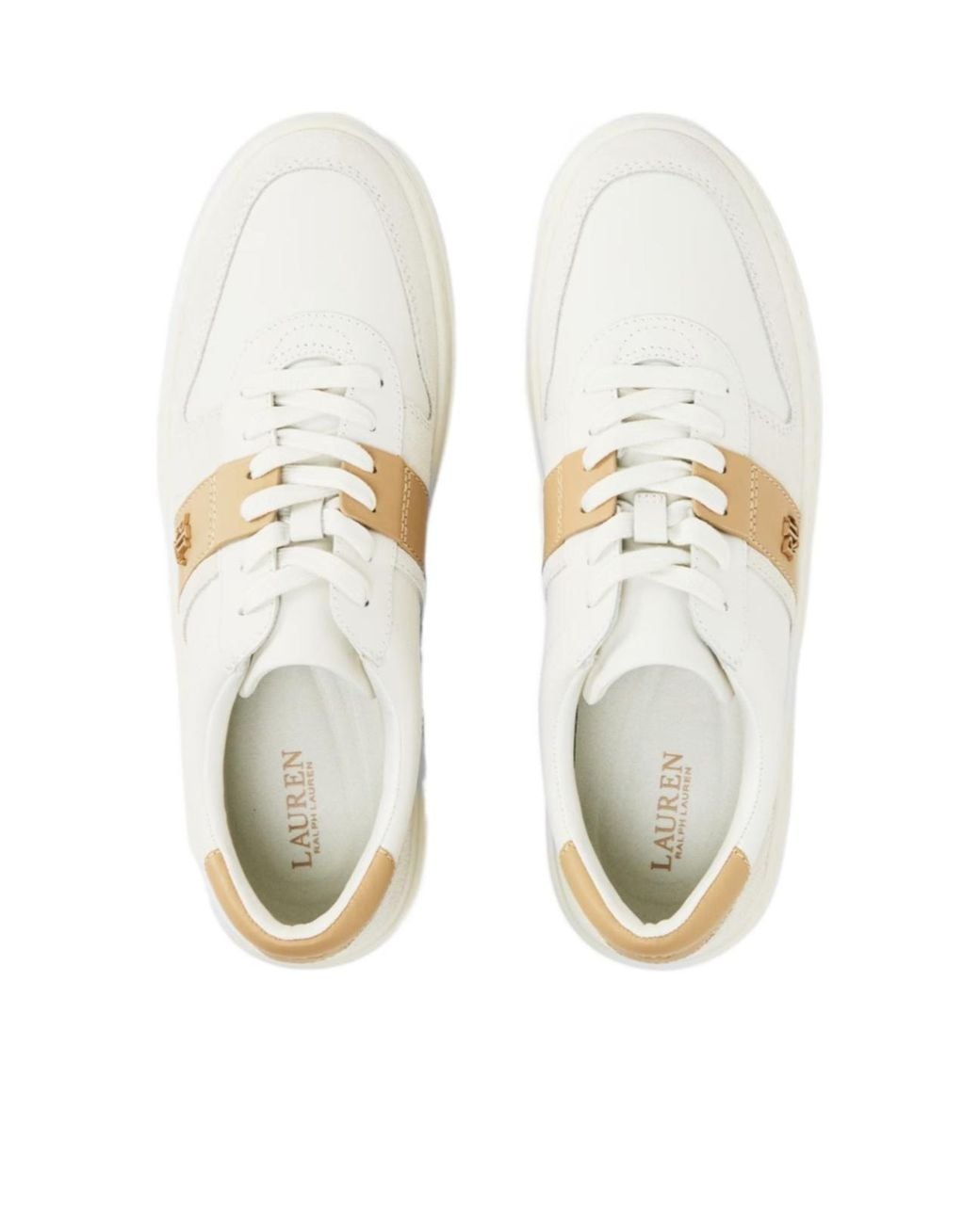 Ralph Lauren White Harlie Basket Low-Top Trainers