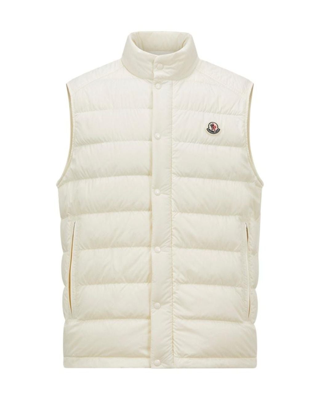 Moncler White Barthe Logo Patch Padded Vest for men