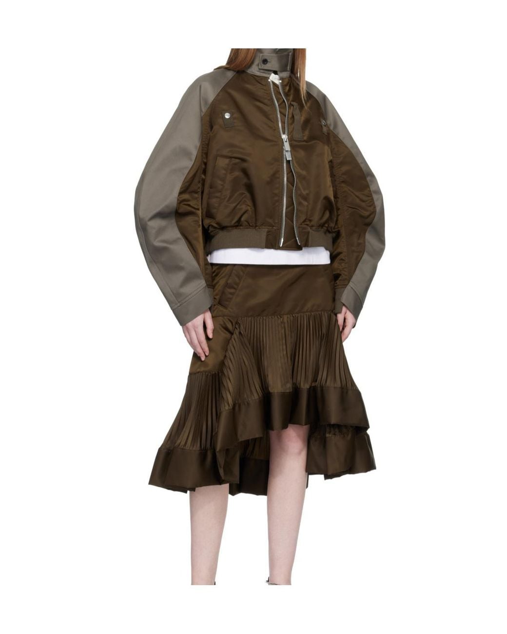 Sacai Black Twill Collared Zip-Up Blouson