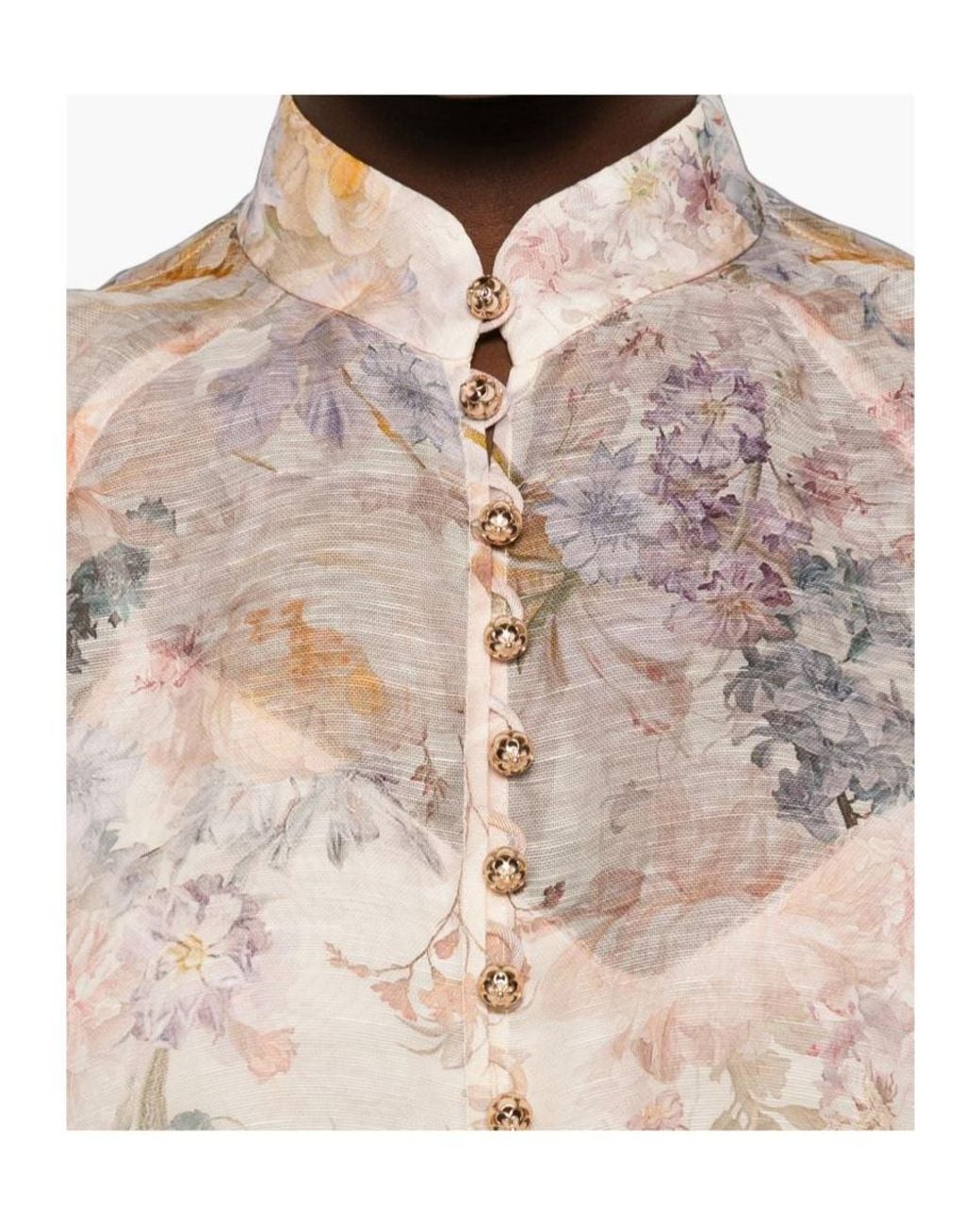 Zimmermann Pink Ascent Floral Printed Blouse