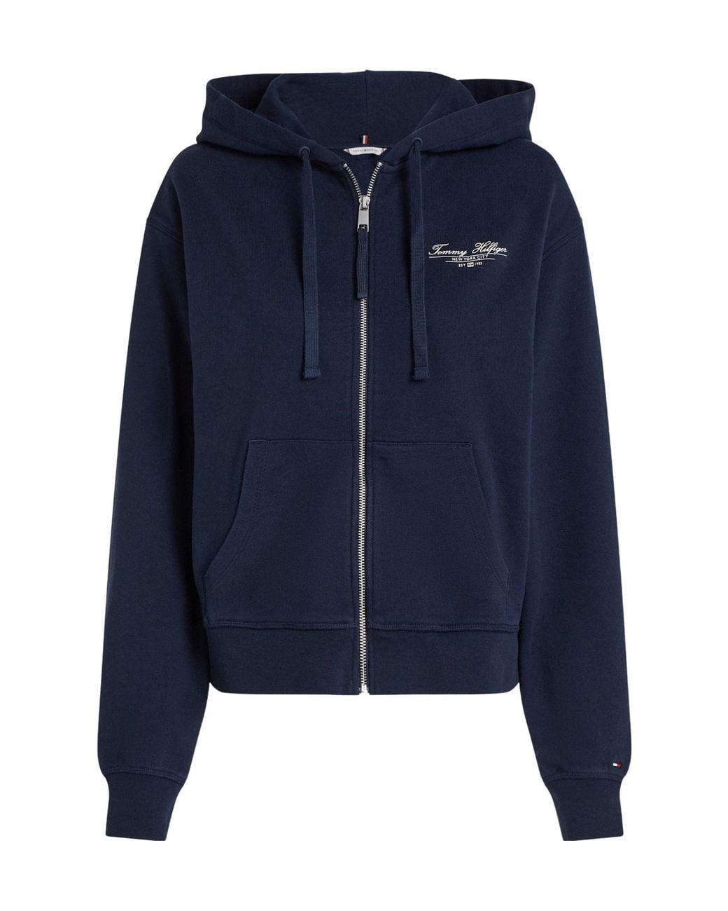 Tommy Hilfiger Blue Full-Zip Hooded Sweatshirt Jacket