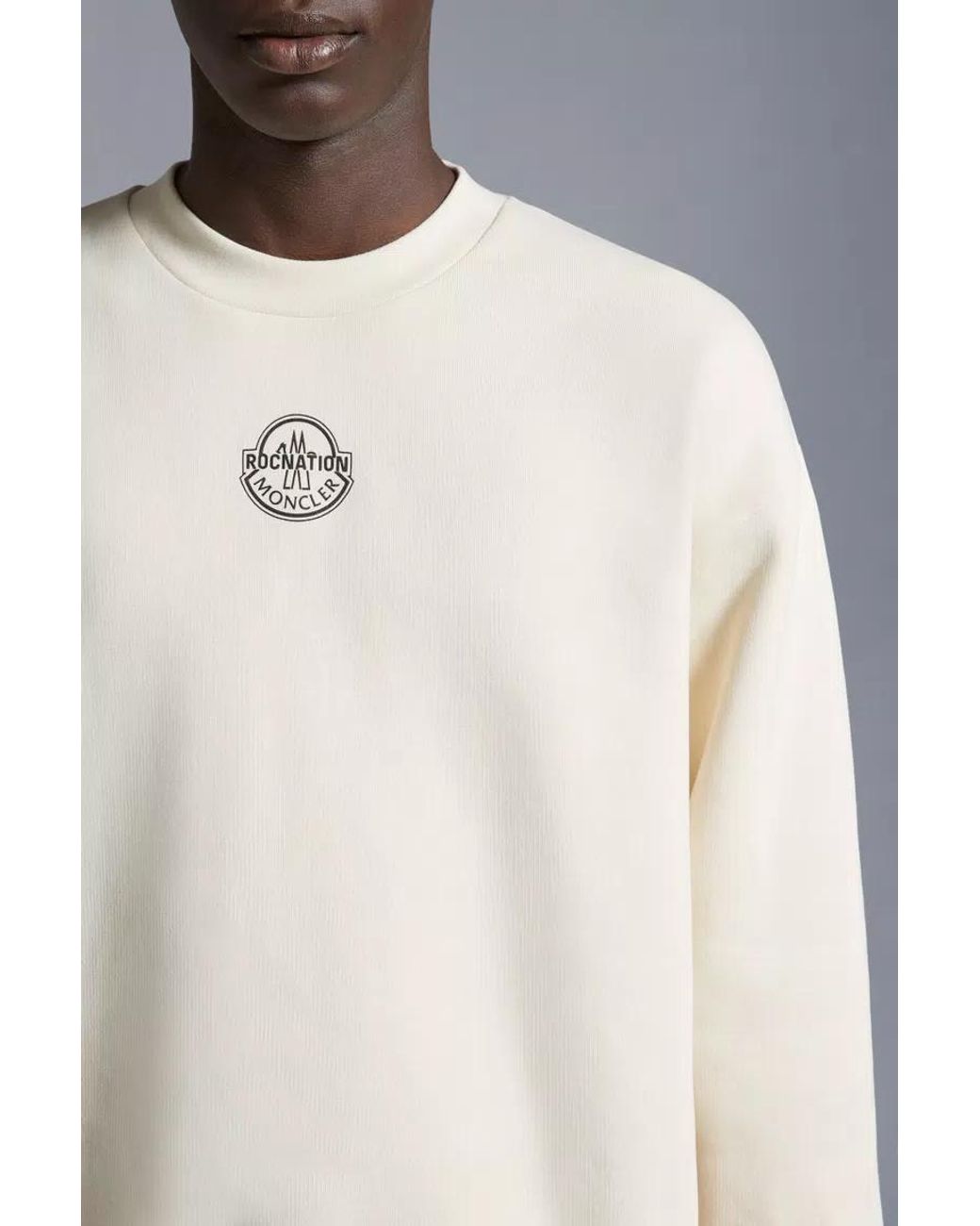 Moncler White Logo Sweatshirt for men