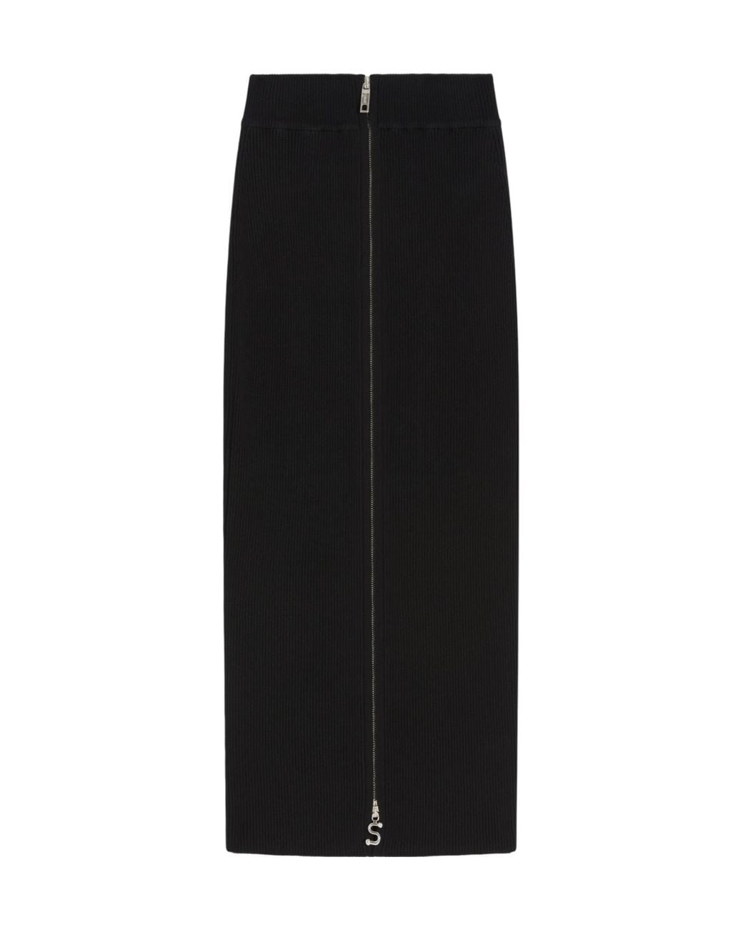Sportmax Black Berry Zipped Knitted Skirt