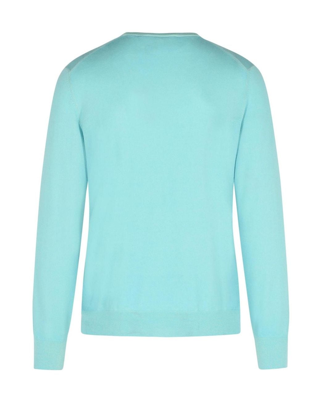 Gran Sasso Blue Crewneck Ribbed Jumper for men