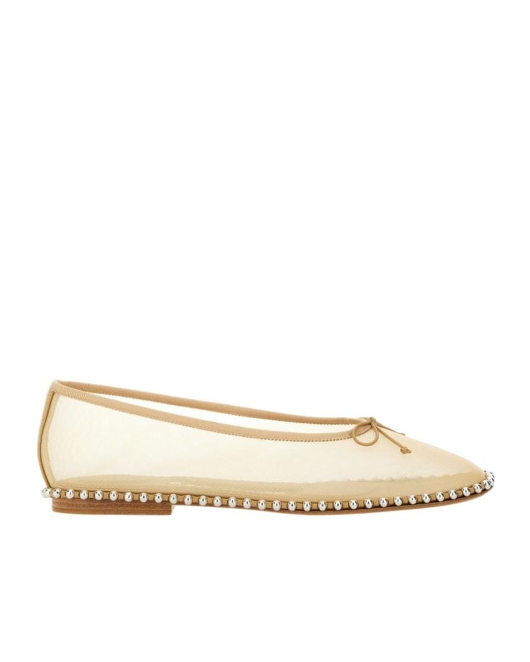 Alexander Wang Natural Studded Mesh Flat Shoes