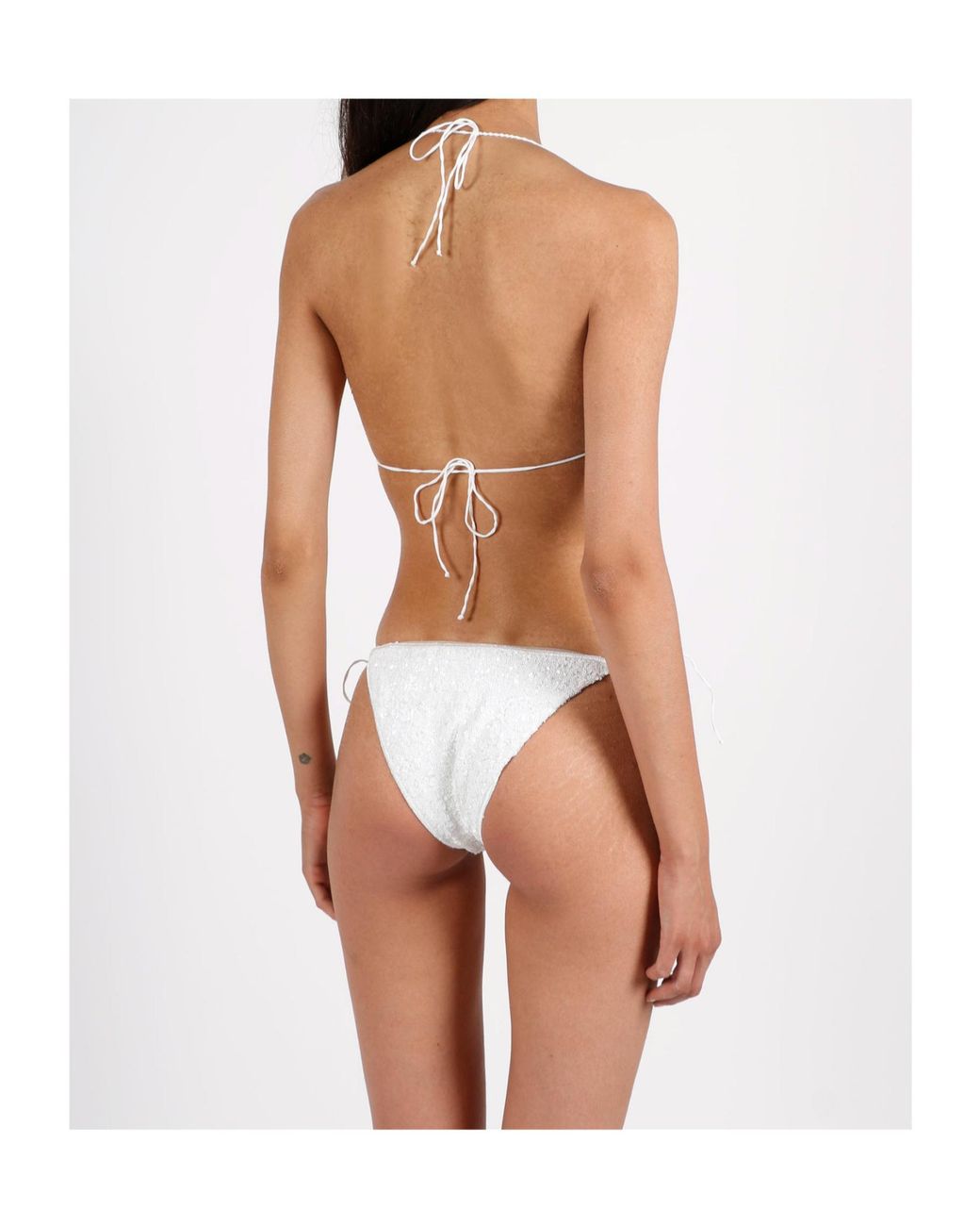Oseree White Oséree Sequin Embellished Bikini Set