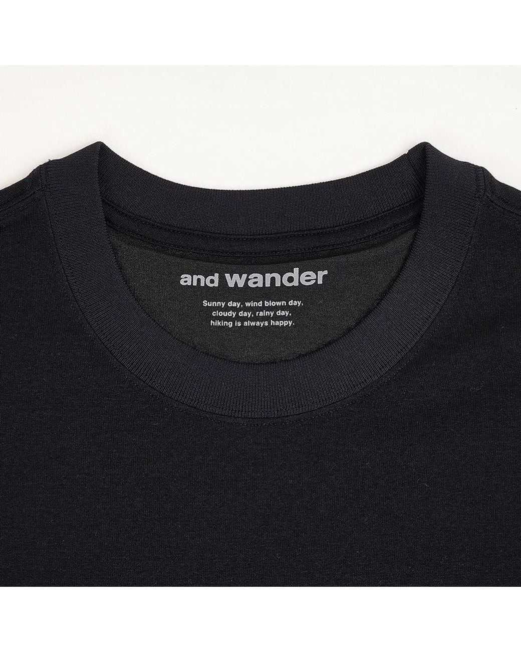 And Wander Black Carabiner Pocket T-Shirt for men