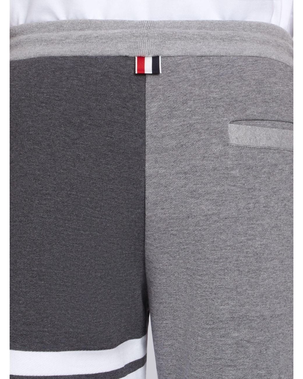 Thom Browne Gray Striped Drawstring Shorts for men