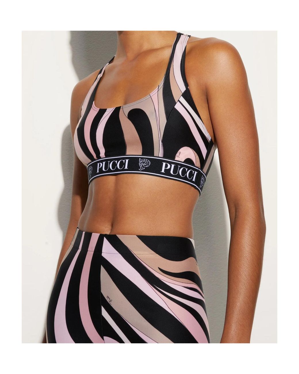 Emilio Pucci Black Pucci Racerback Bralette Top