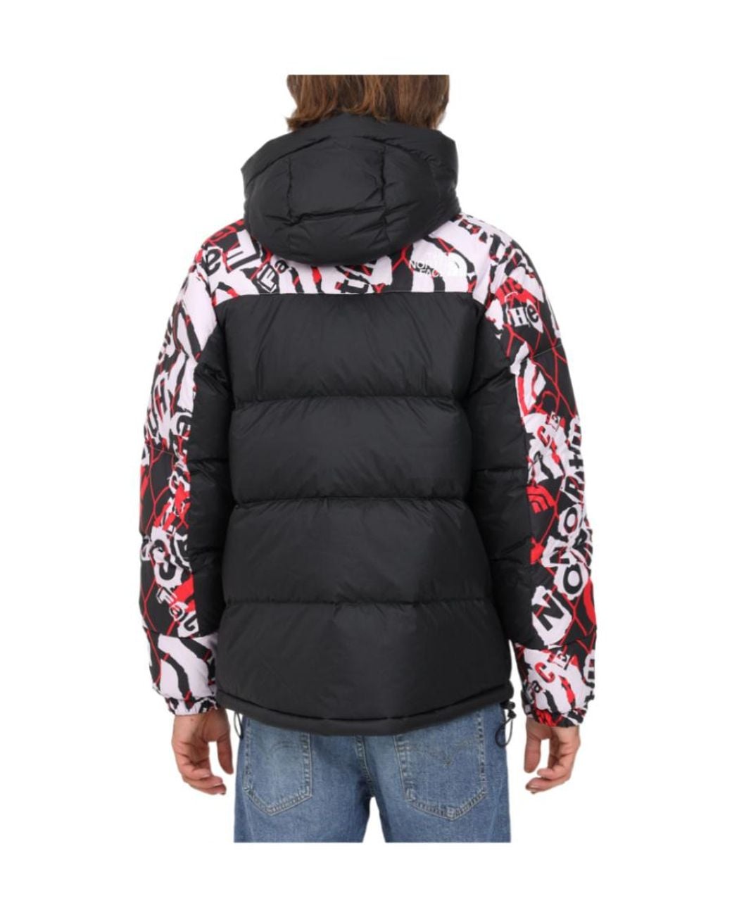 The North Face Black Printed Hooded Down Jacket for men