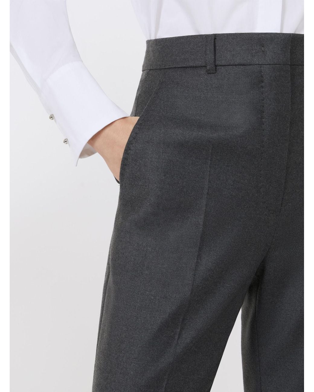 Max Mara Gray Studio Lambro Regular Fit Tailored Trousers