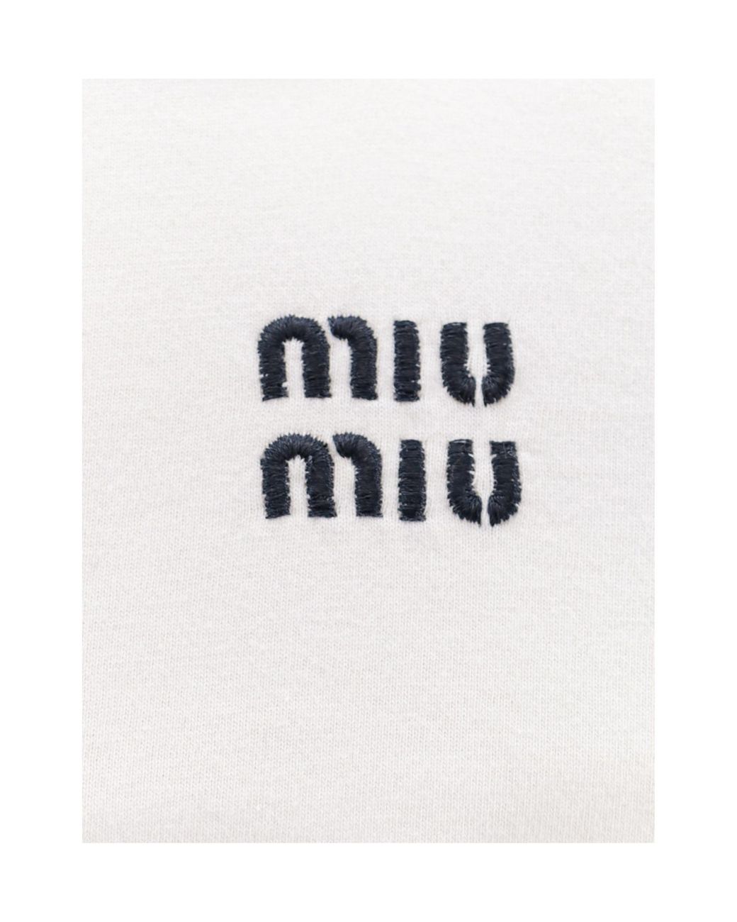 Miu Miu Sailor-Collar T-Shirt in White | Lyst