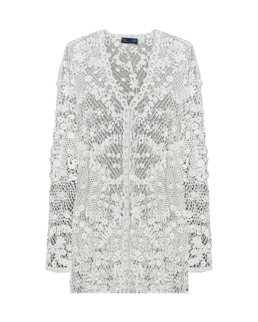 Polo Ralph Lauren Gray Crochet-Knit Midi Dress