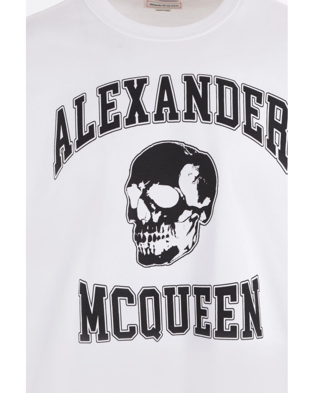 McQueen White Logo Printed Crewneck T-Shirt for men