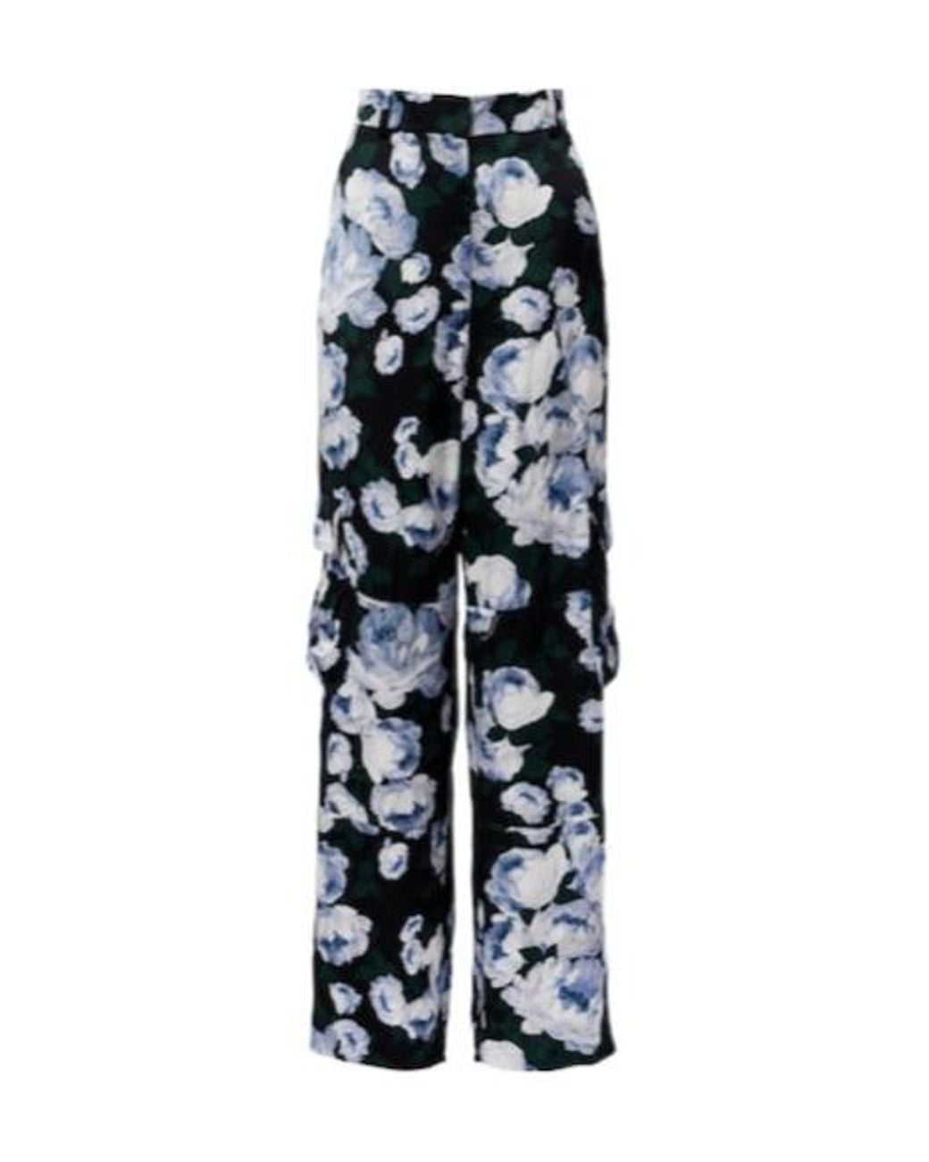 Stella McCartney Blue Printed Satin Pajama Pants