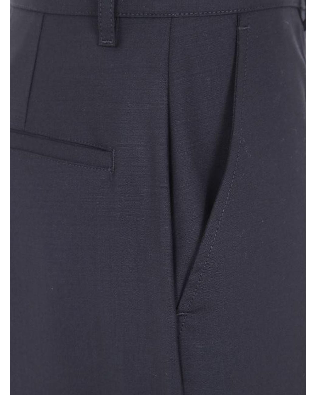 Rick Owens Blue Wide-Leg Tailored Pants