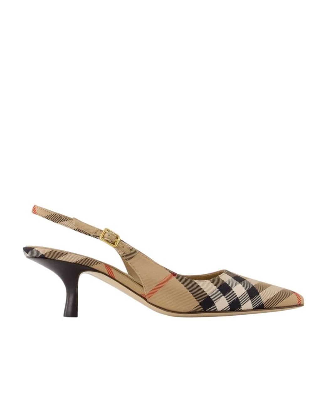 Burberry Metallic Dame Check-Print Pumps