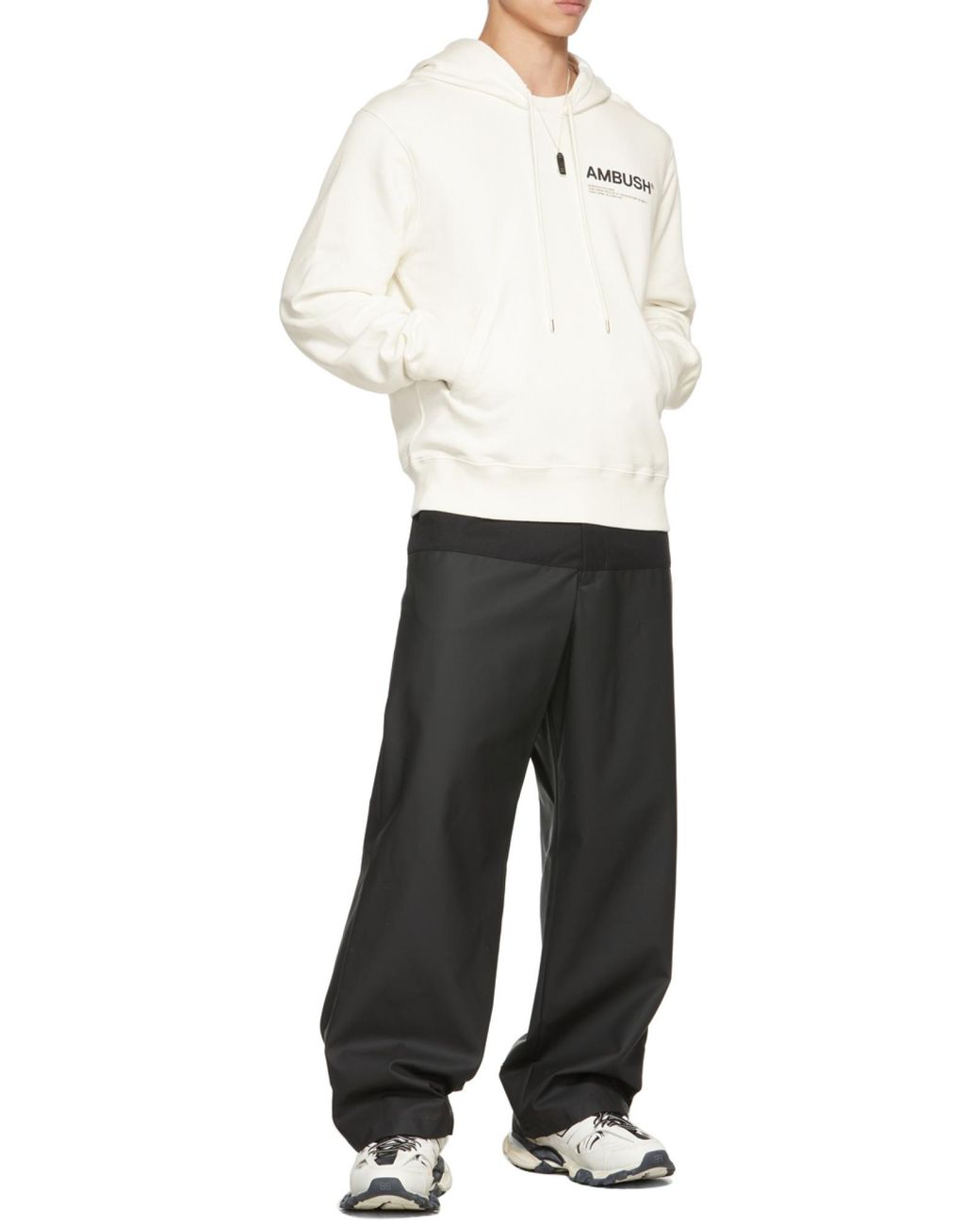 Ambush White Fleece Workshop Hoodie Tofu for men
