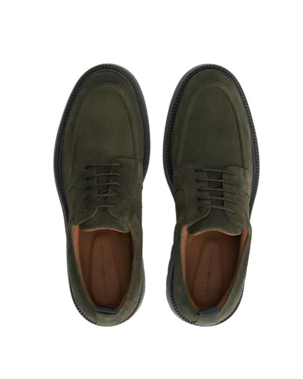 Tommy Hilfiger Green Lace-Up Suede Derby Shoes for men