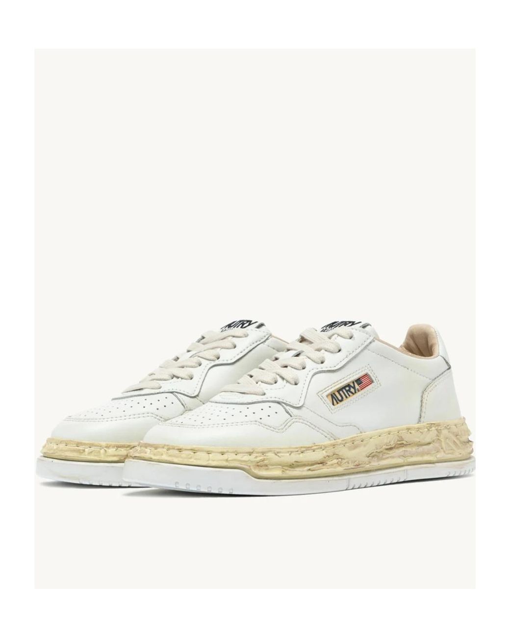Autry White X Maison Mihara Yasuhiro Peforated Lace-Up Sneakers