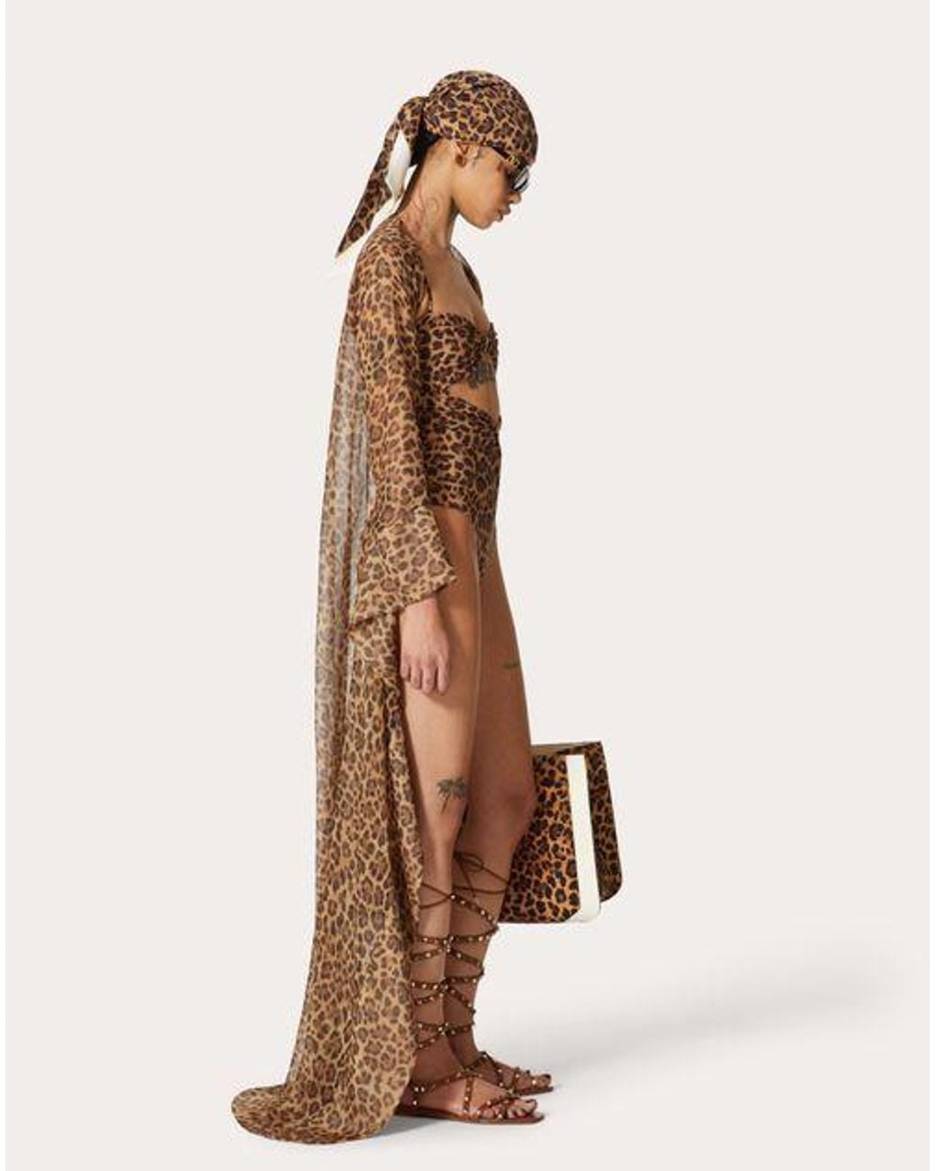 Valentino Natural Leopard Print Long Blouse