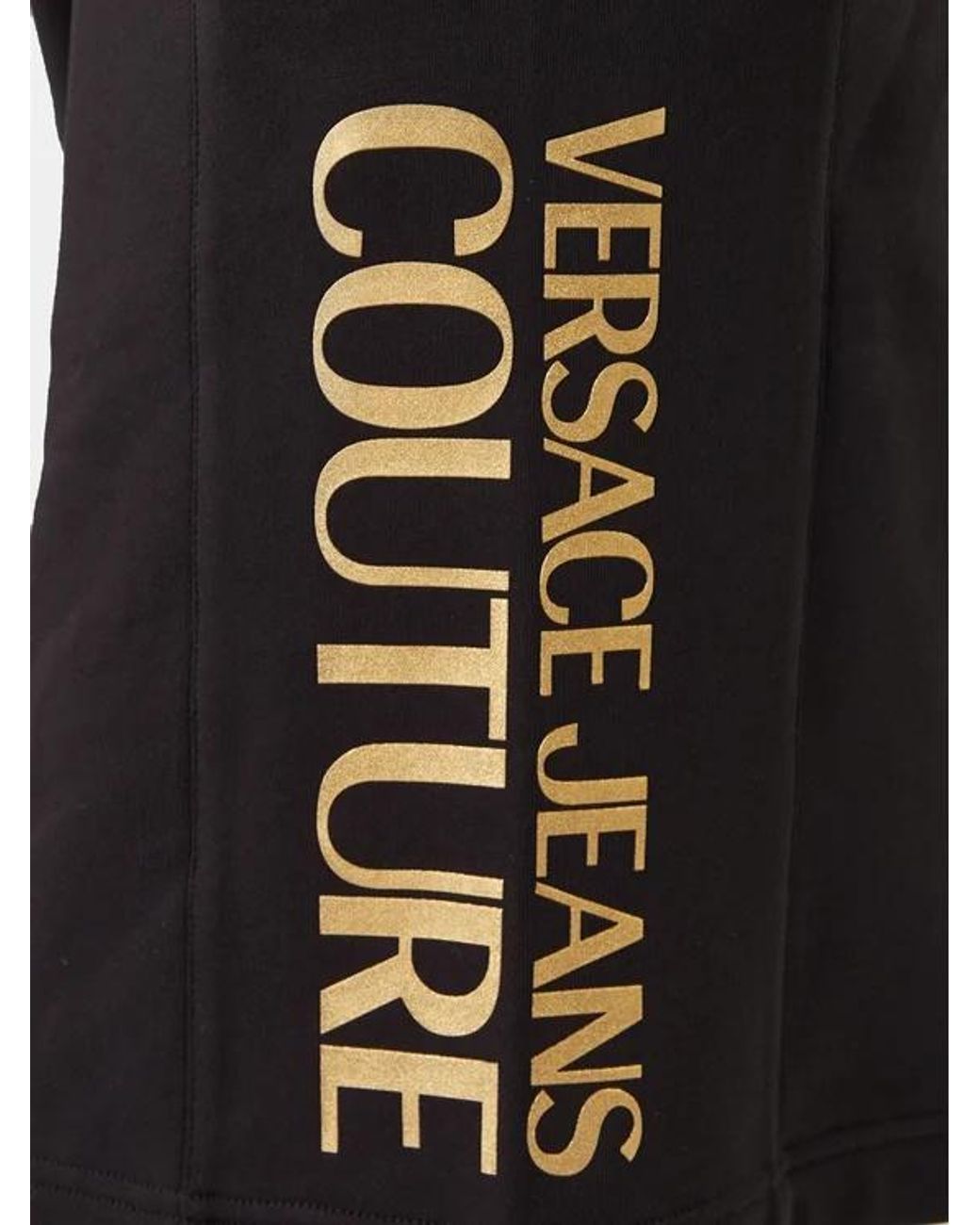 Versace Jeans Black Couture Logo Printed Track Shorts for men