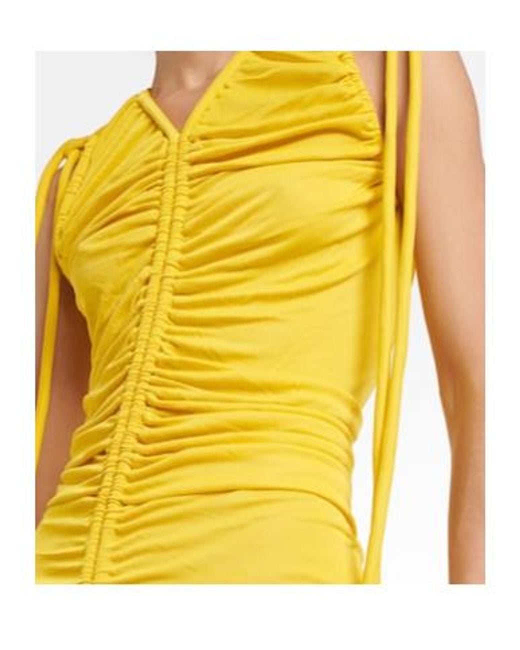Proenza Schouler Yellow Ruched Jersey Maxi Dress
