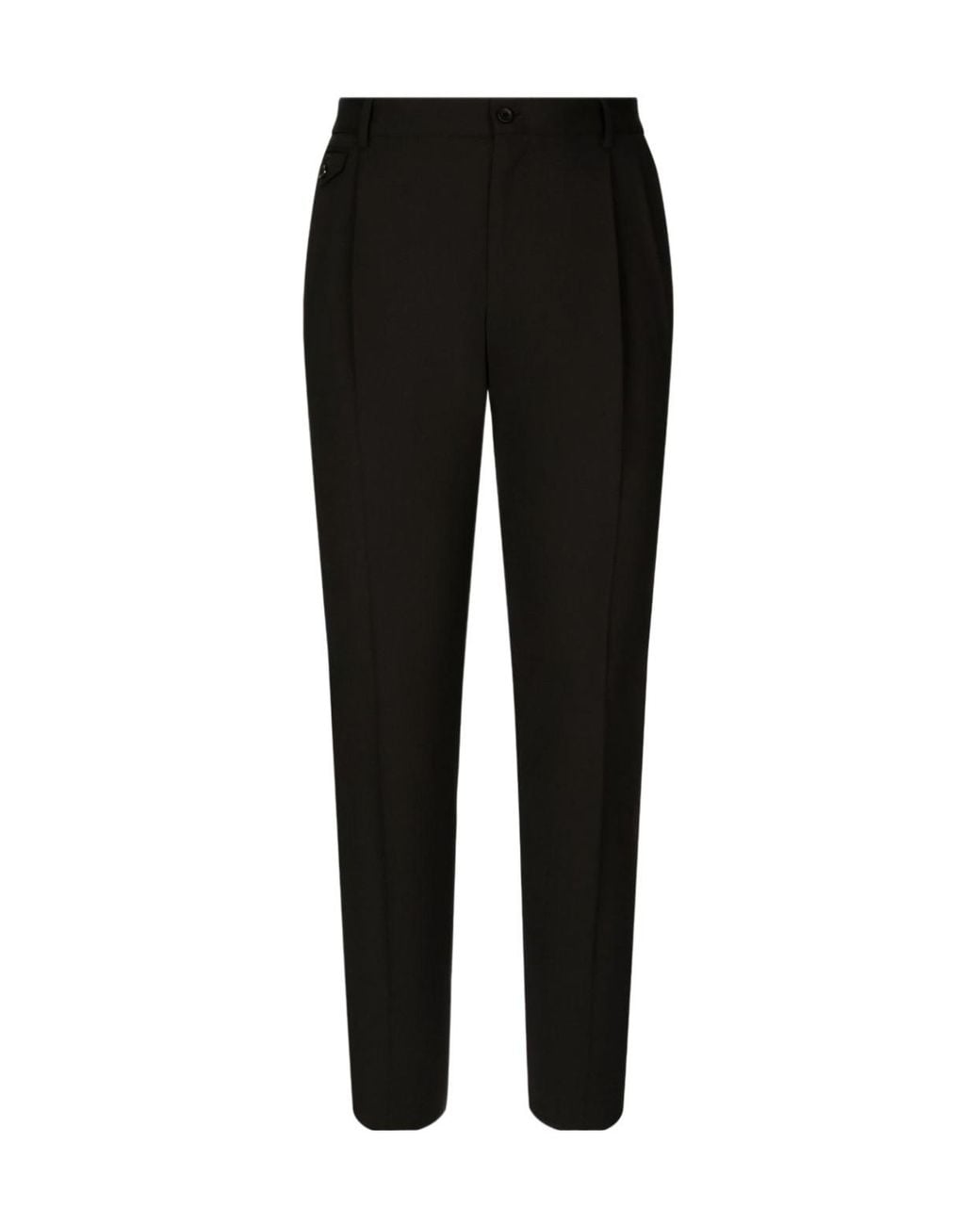 Dolce & Gabbana Black Stretch-Wool Trousers for men